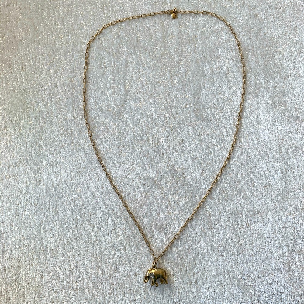 3/$50 J. Crew Gold Elephant necklace